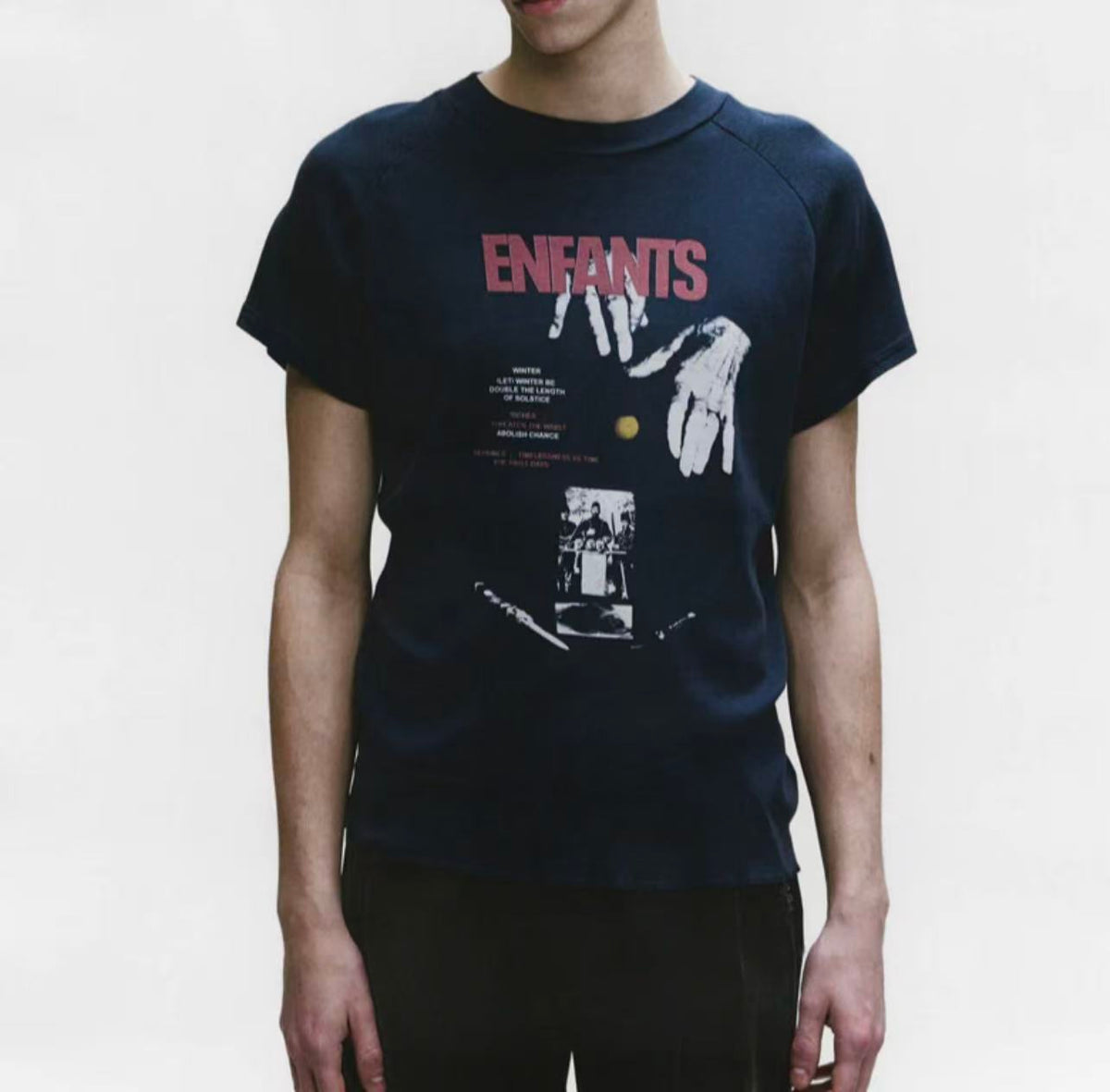 ERD Enfants Multi‑Graphic Raglan Cropped Tee
