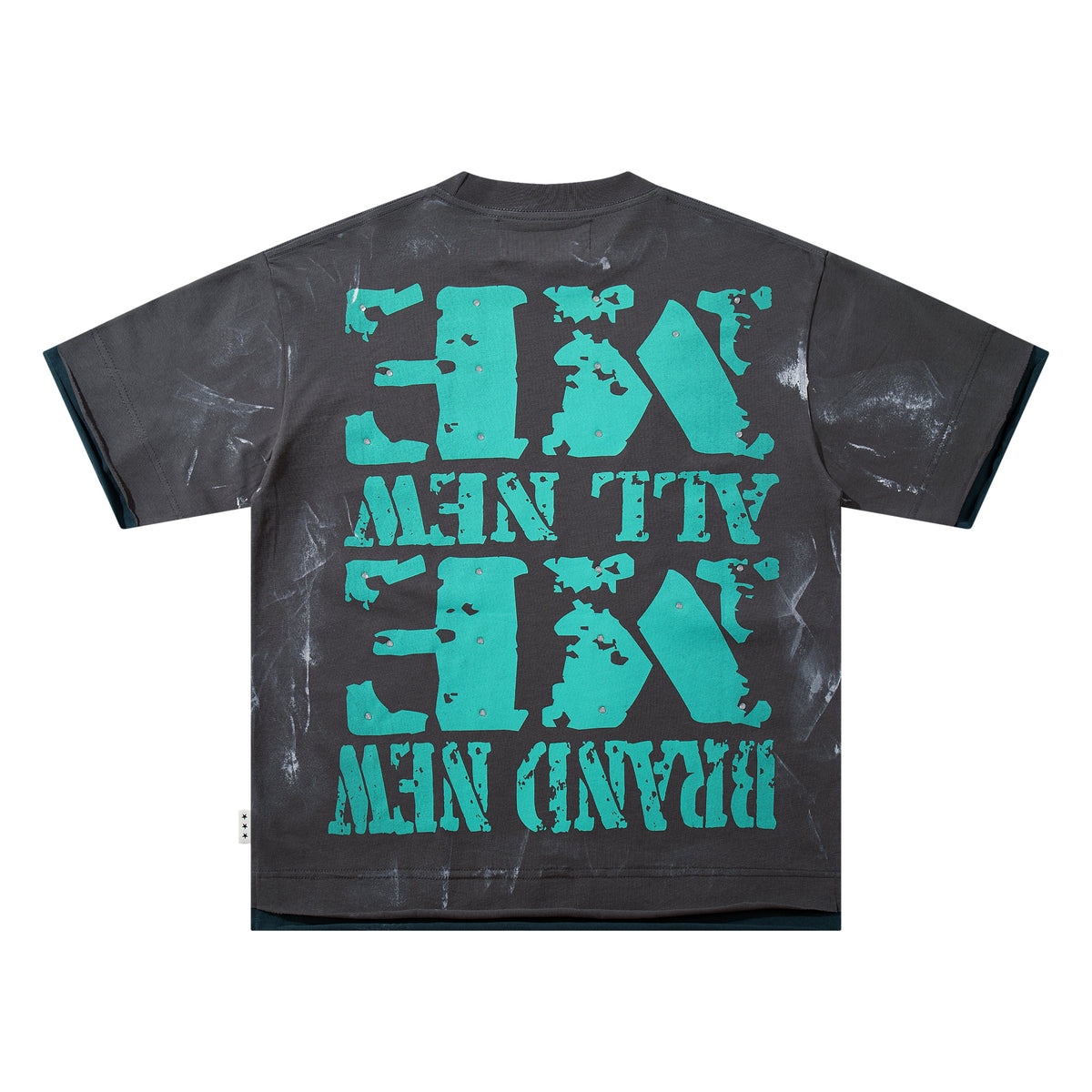 BKYS Brand New Me Balaclava Man Money Washed Oversized Graphic T‑Shirt